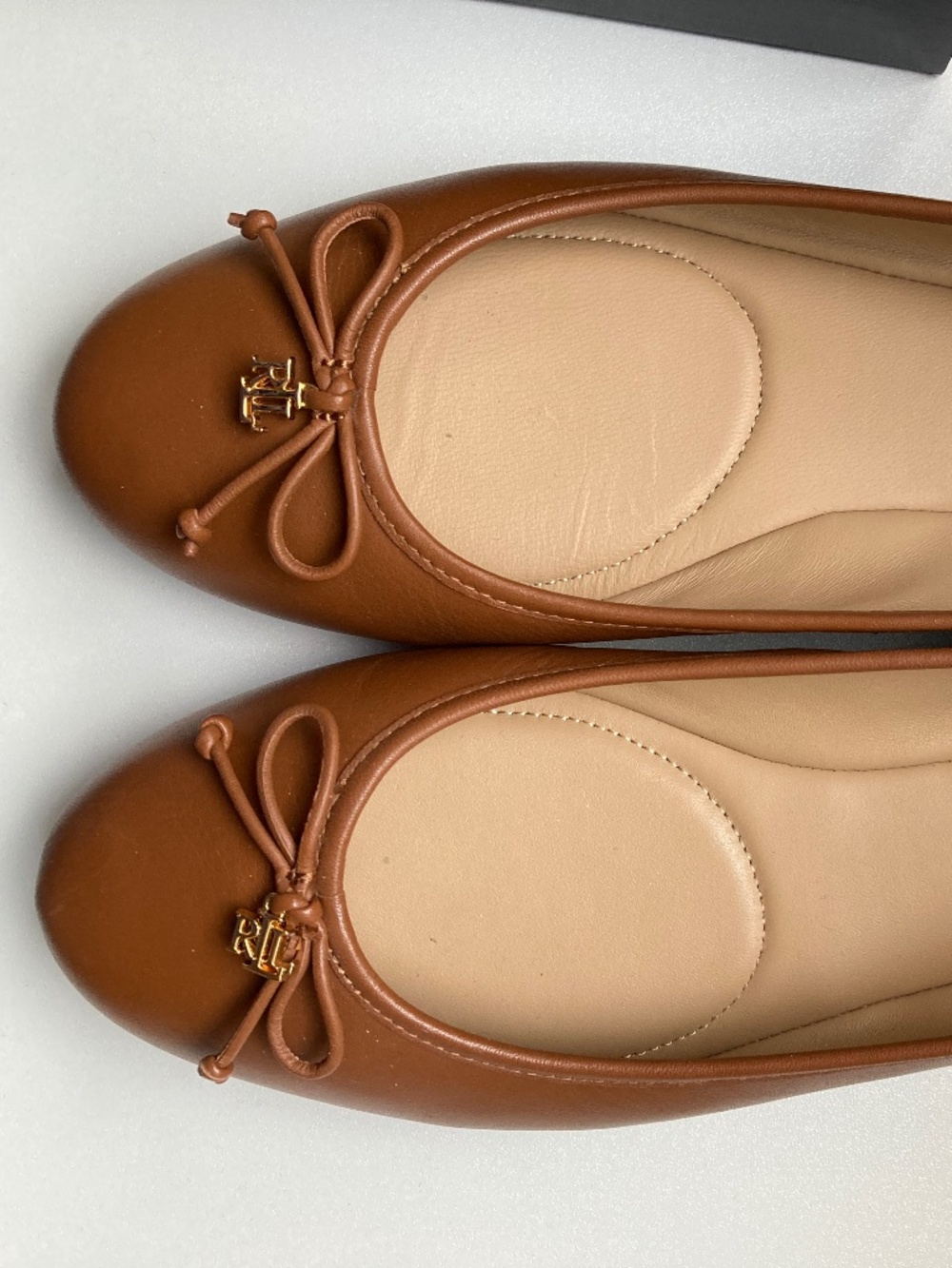 Lauren Ralph Lauren Tan Leather Flats 8 Box